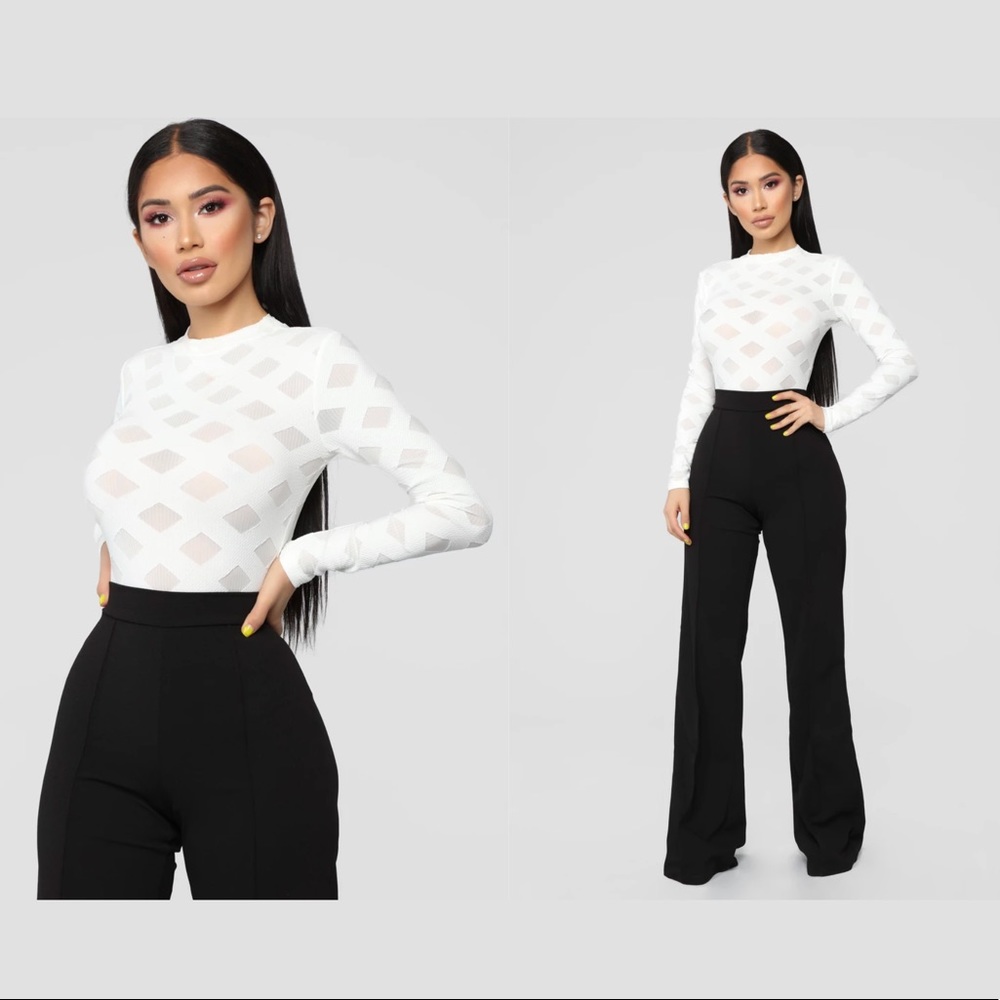 Fashion Nova White bodysuit Size M
